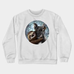 A Frenchie with his Sloth! Crewneck Sweatshirt